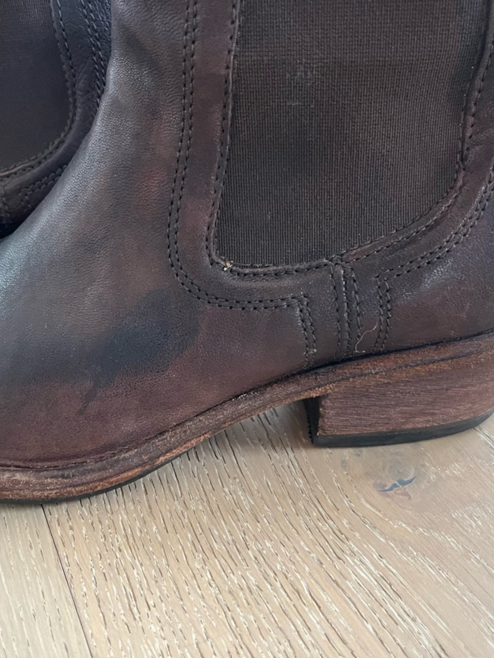 Frye Vintage Dark Brown Leather Chelsea Booties - Picture 3 of 7